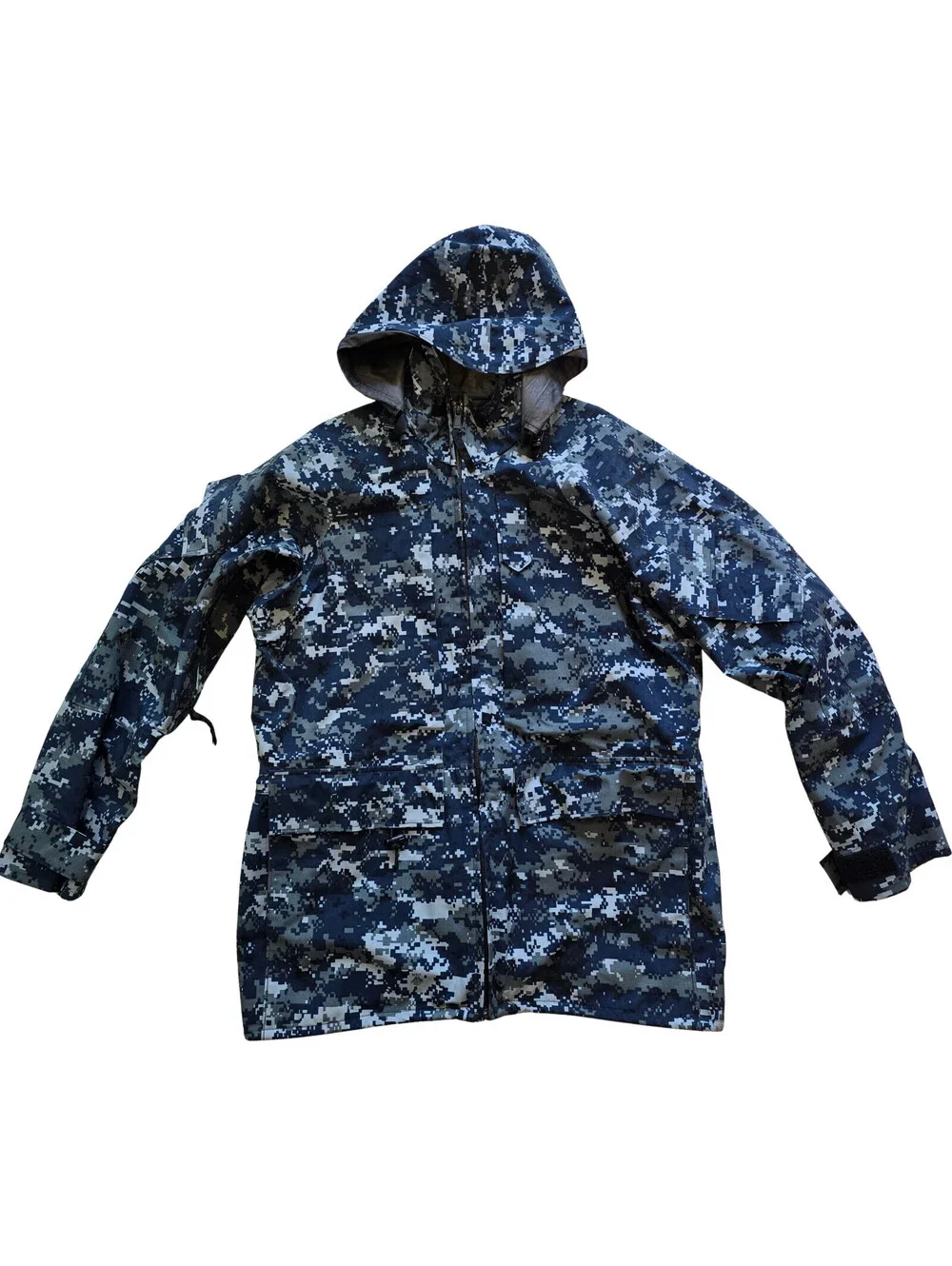 US Navy NWU Digital Blue Camo Parka Jacket | Mens M-Long | USA Military Gore-Tex